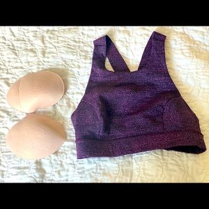 High Neck Lululemon Sports Bra.  Worn 1x!  Excellent condition.  Pads included.